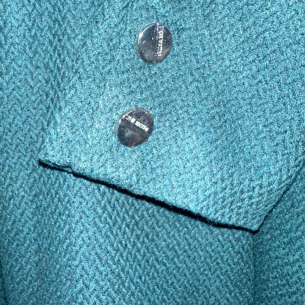 Steve Madden Women’s Belted Coat – Teal Green, Size Large - Picture 4 of 4
